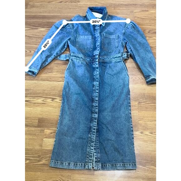 REMAIN Birger Christensen Dahlia Stone Wash denim midi dress size 40/ US 8 - Picture 9 of 16